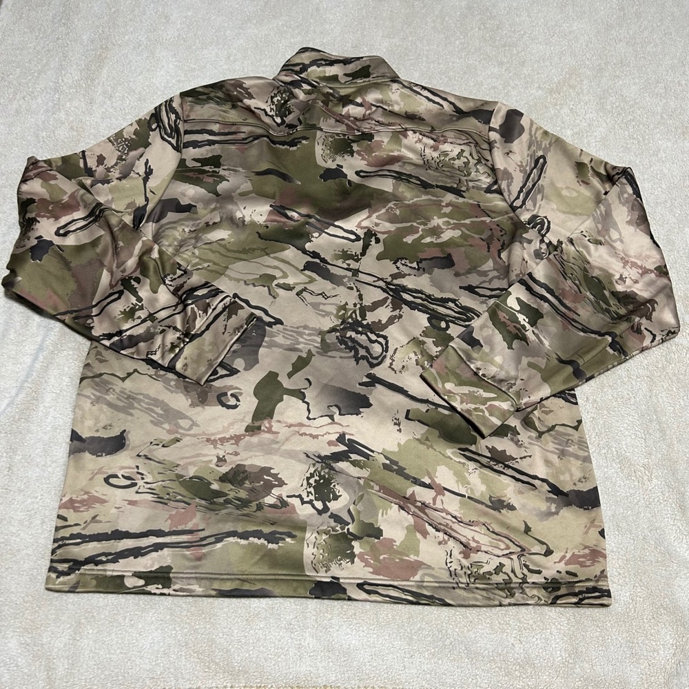 Under Armour Pullover Mens XXL Fleece Camo Quarter Zip Hunting Athletic Top - Picture 3 of 7